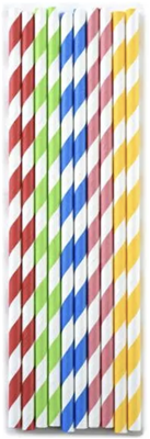 Norporo Colorful Stripes Paper Party Straws - 100 Count