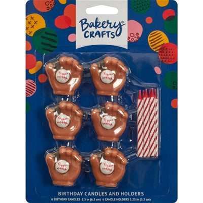 Decopac Baseball Mitt Candles (Set of 6)