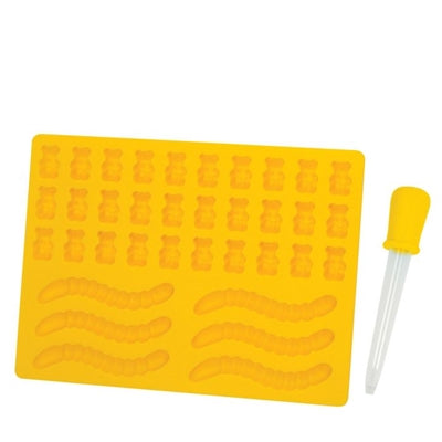 HIC Homemade Gummy Bears & Worms Silicone Mold
