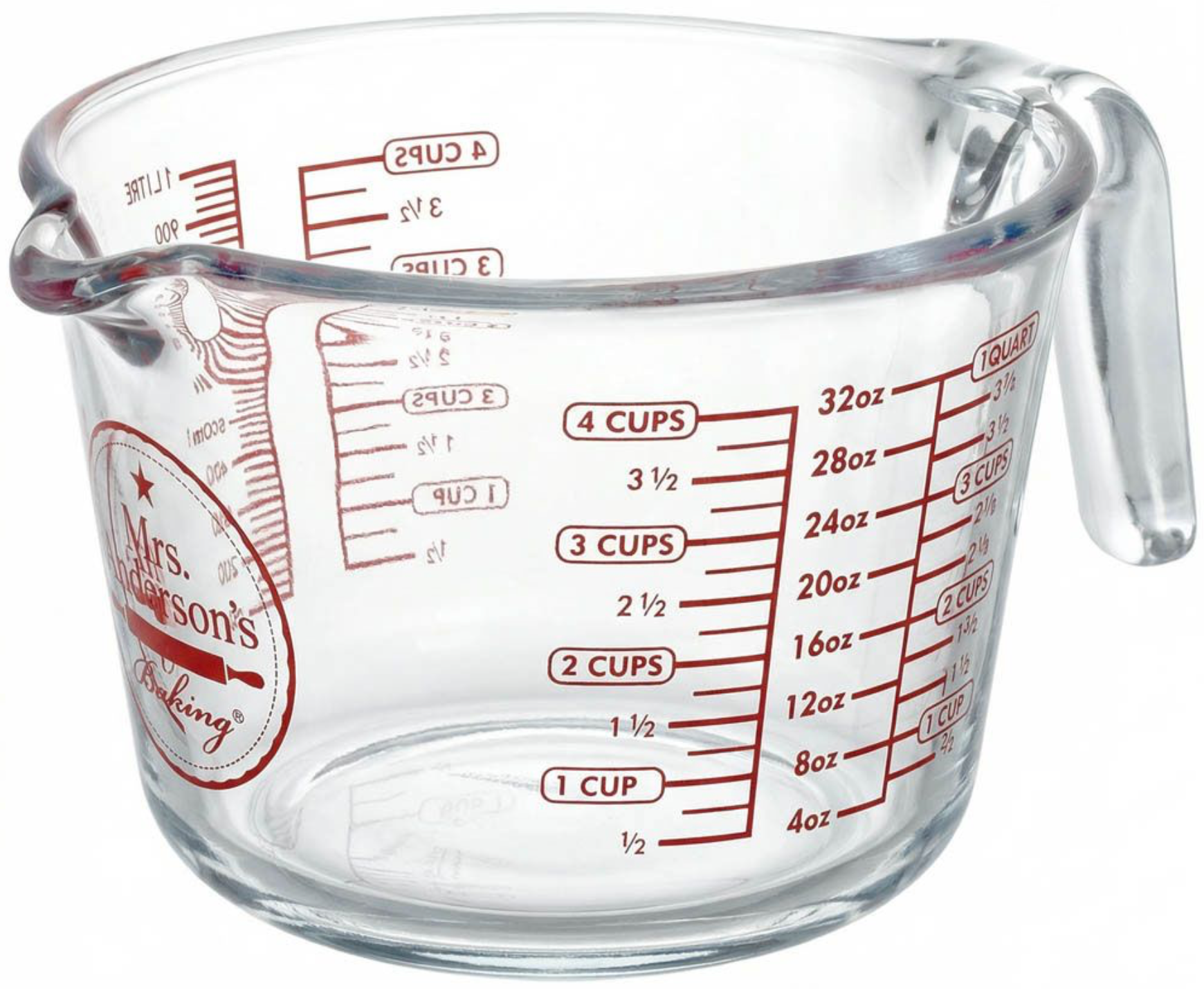 Mrs. Anderson's 4 Cup Glass Measuring Cup