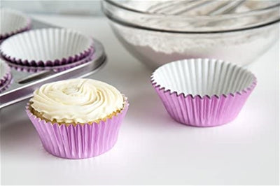Light Pink Foil Cupcake Baking Cup