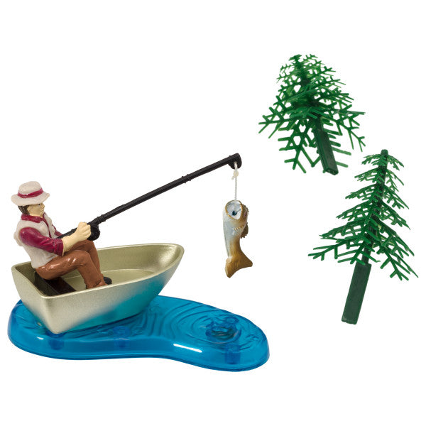 Fisher With Action Fish Cake Topper
