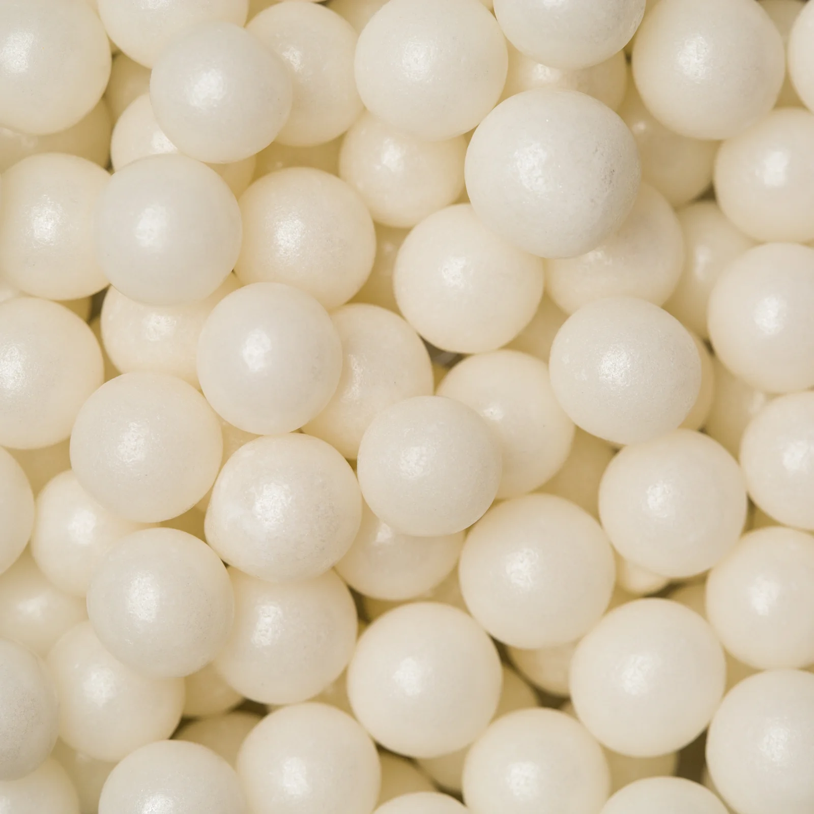 10mm White Sugar Pearls -- 3 oz