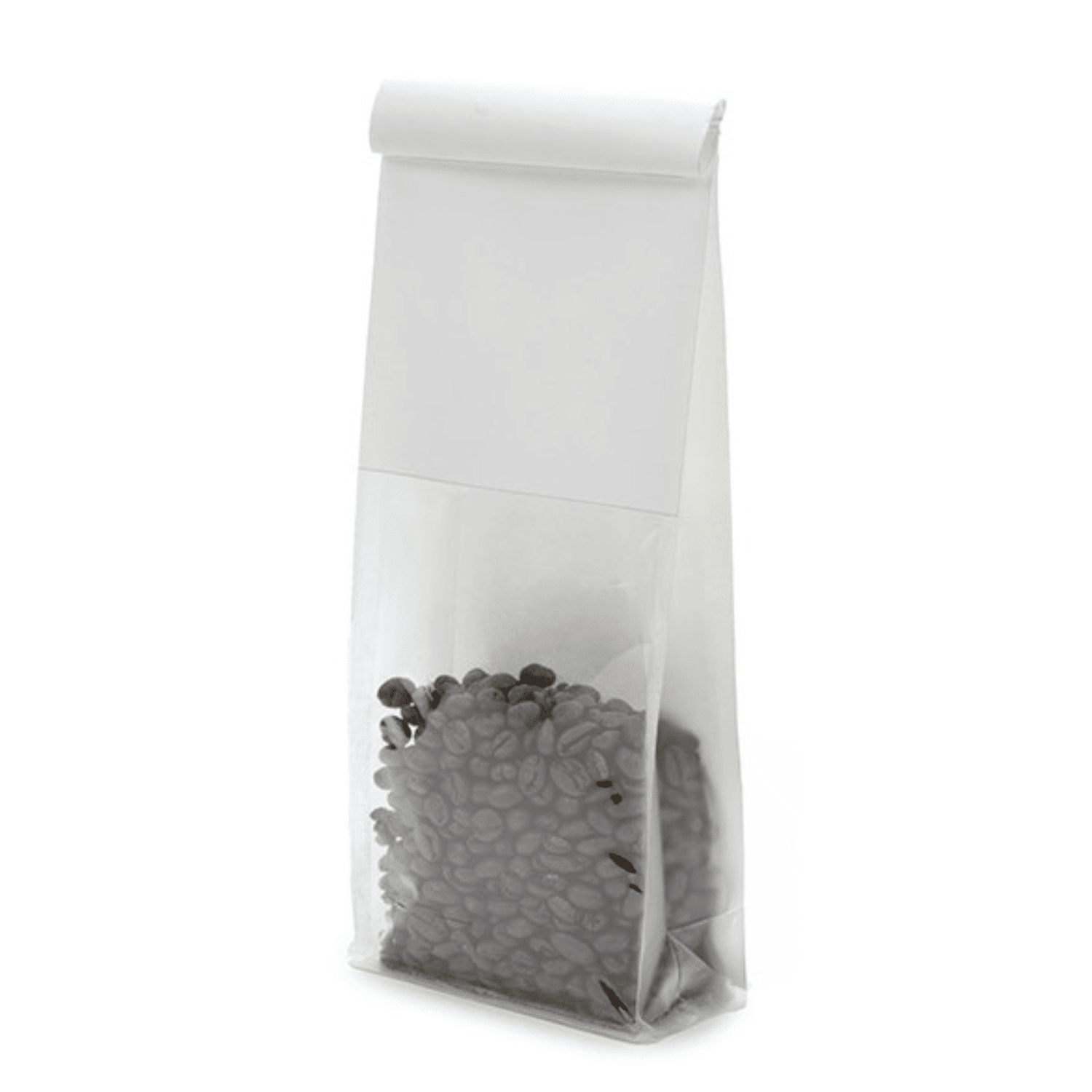 White Box Bottom Tin Tie Bags With Window