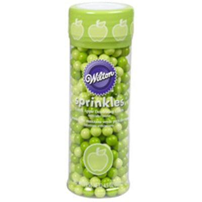 Wilton Green Apple-Flavored Sugar Pearl Sprinkles